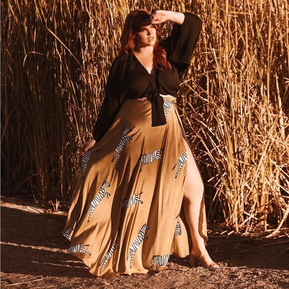 Sukiso Zebra Maxi Length Wrap Skirt Size 1X - Picture 3 of 3